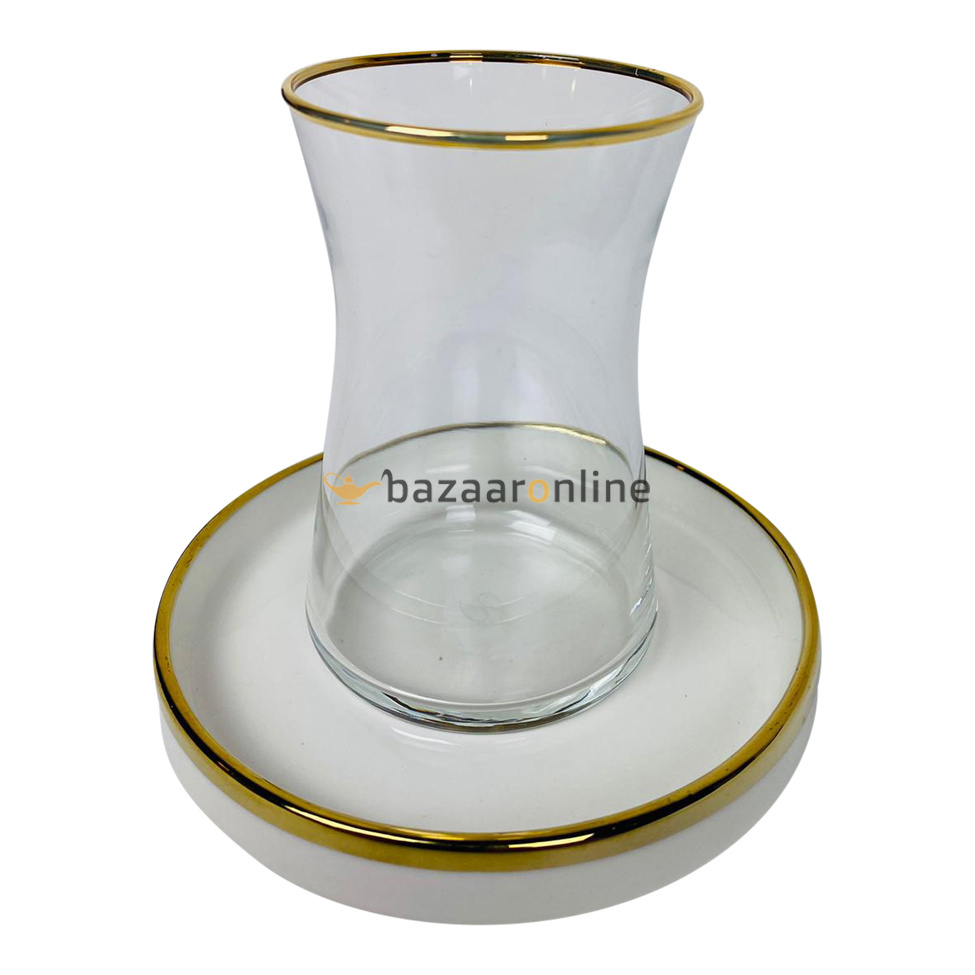 Bricard Sens Theeset | Wit-Goud 12-delig