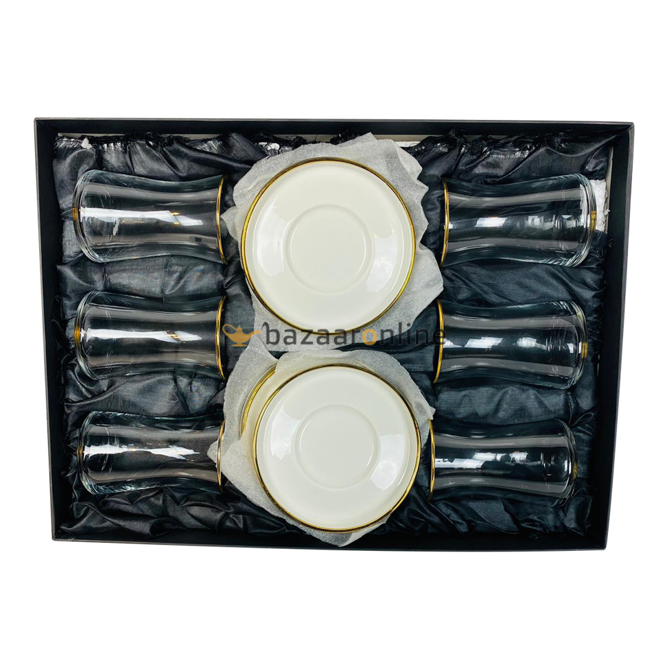 Bricard Sens Theeset | Wit-Goud 12-delig