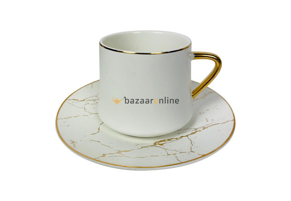 Koffieset Luxu Marmer Wit / Goud