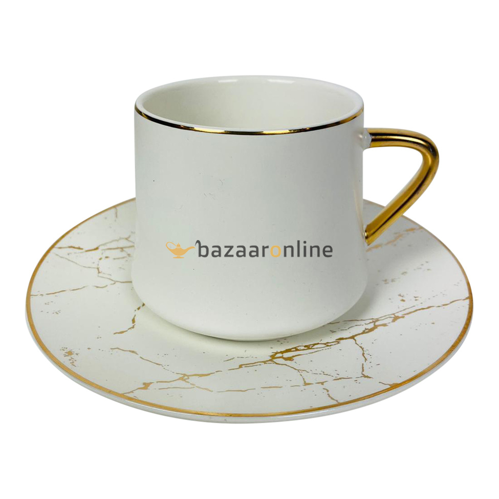 Koffieset Luxu Marmer Wit / Goud