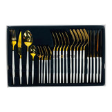 FERVEO Sara Bestekset 24-delig Goud/Wit