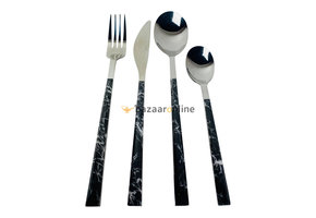 FERVEO Aras Bestekset 24-delig Zilver/Zwart Marmer