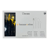FERVEO Aras Bestekset 24-delig Goud/Zwart Marmer