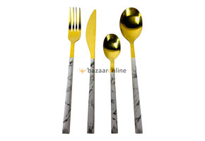 FERVEO Aras Bestekset 24-delig Goud/Wit Marmer