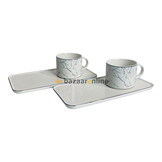 Koffieset Kana | Marmer Zilver Wit | 4-delig