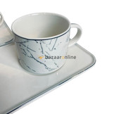 Koffieset Kana | Marmer Zilver Wit | 4-delig