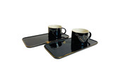 Koffieset Kana | Marmer Goud Zwart | 4-delig