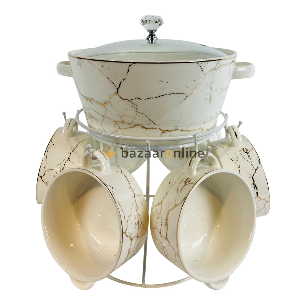 Soep set Rama - 8-delig - Marmer Wit Goud