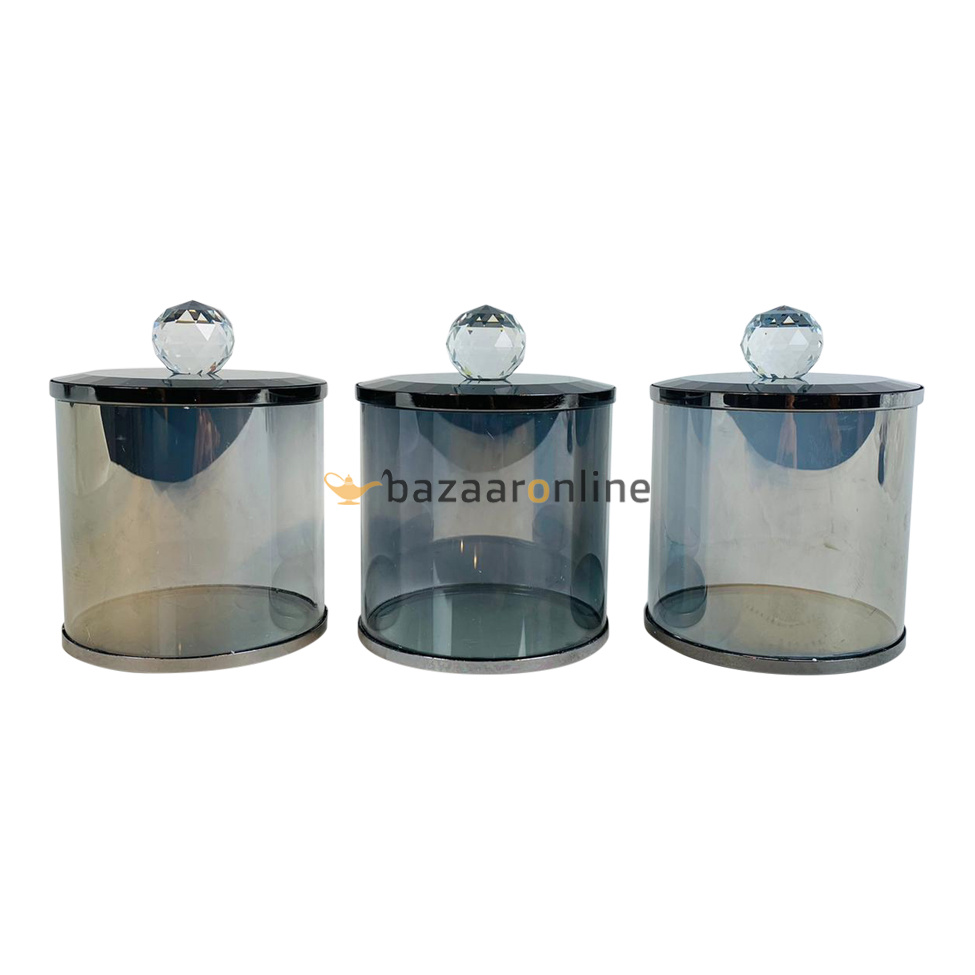 Luxe bewaarpotten - Donkergrijs