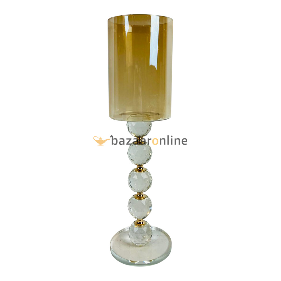 Kaarshouder Crysto Goud Glas - 3 maten