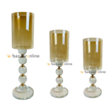 Kaarshouder Crysto Goud Glas - 3 maten