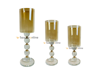 Kaarshouder Crysto Goud Glas - 3 maten