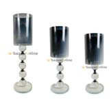 Kaarshouder Crysto Antraciet Glas - 3 maten