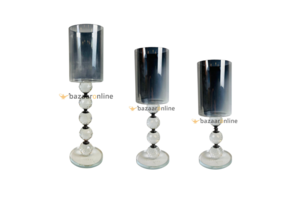 Kaarshouder Crysto Antraciet Glas - 3 maten