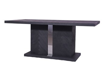 Chess - Blok eettafel - Zilver - visgraat look