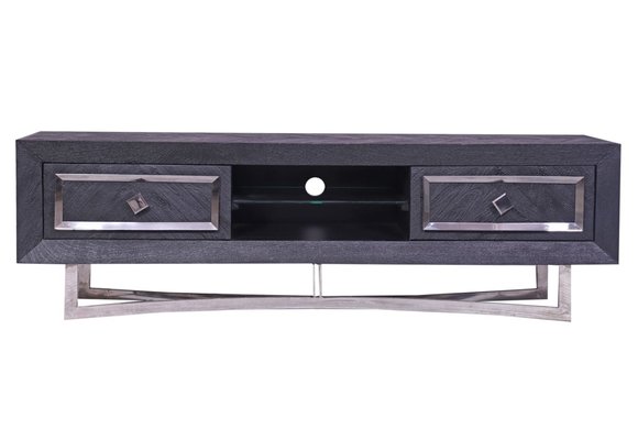 TV-Meubel Chess Zilver - visgraat look - 180x40x55cm