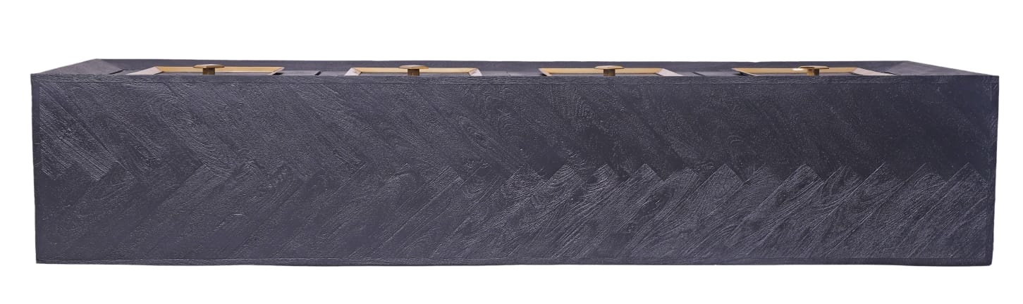 TV-Meubel Chess Zilver - visgraat look - 180x40x55cm