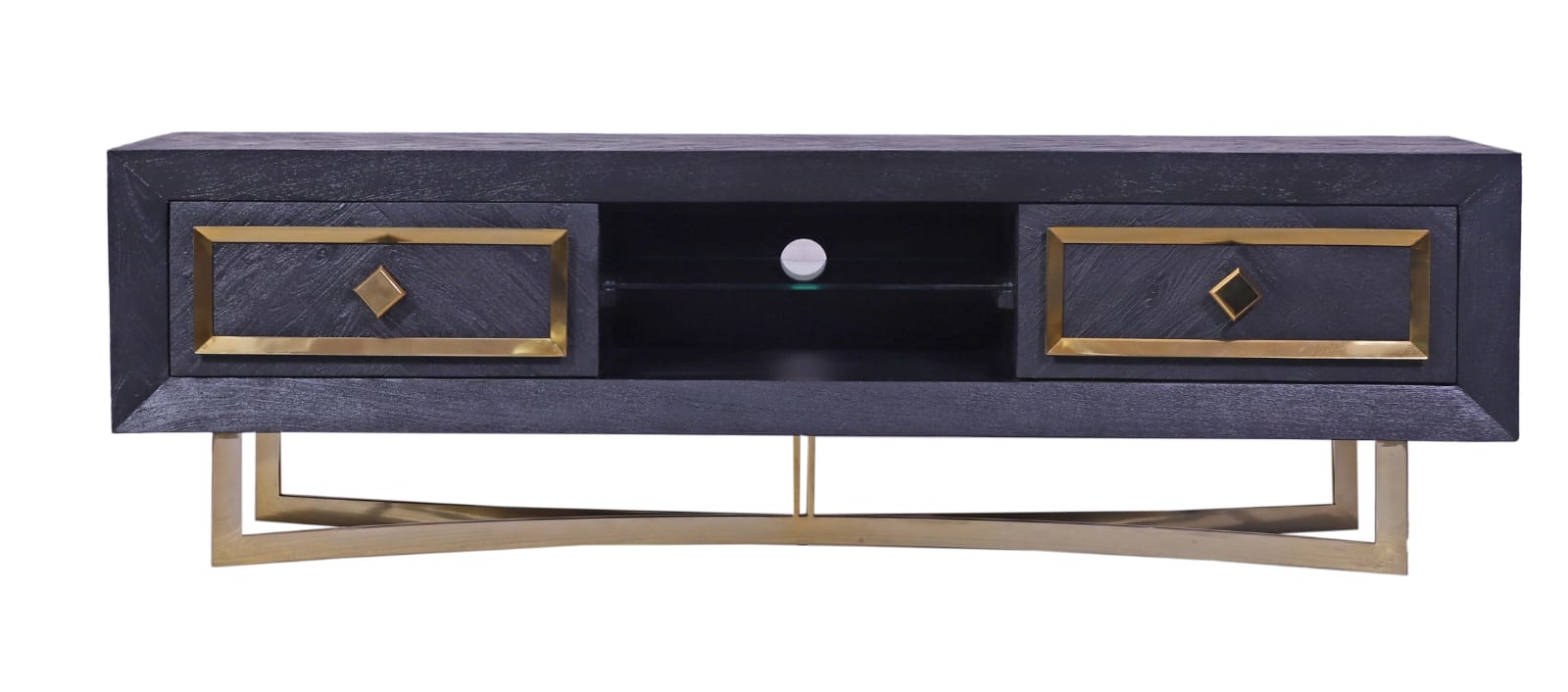 TV-Meubel Chess Goud - visgraat look - 180x40x55cm