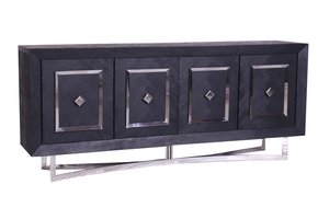 Dressoir Chess  Zilver - visgraat look - 200x40x85cm