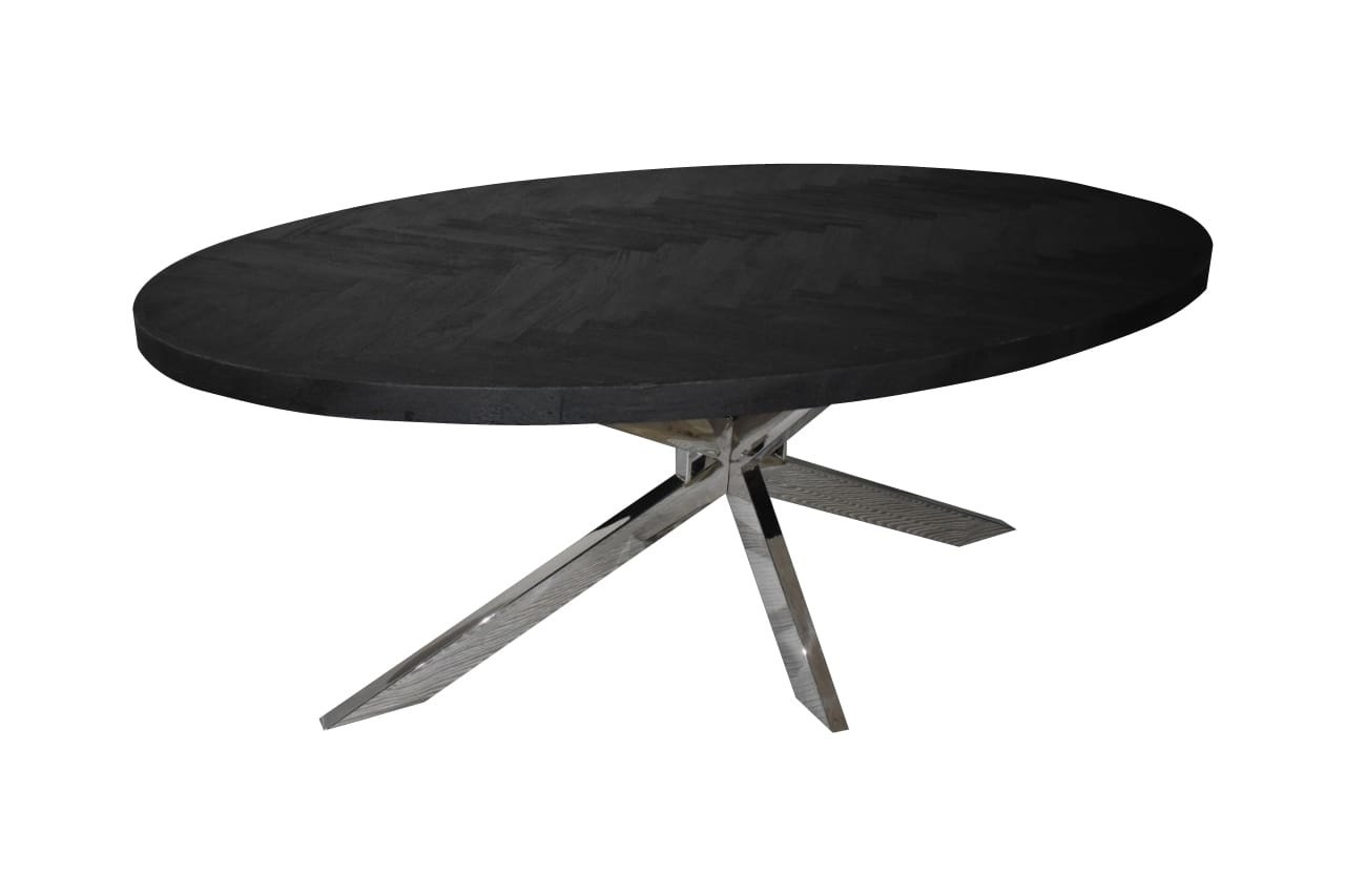 Eettafel Black Bonito Ovaal - visgraat look