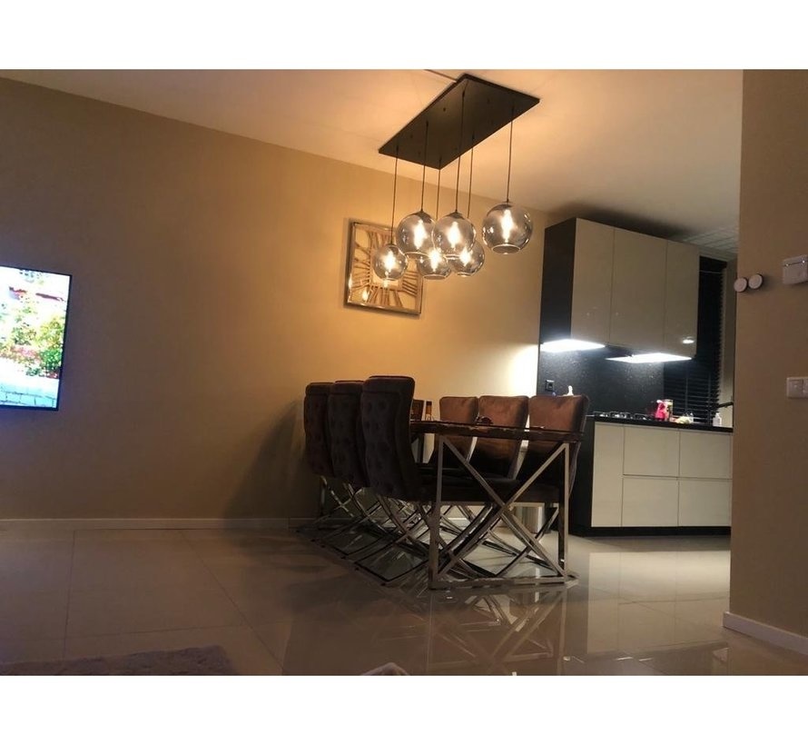 Hanglamp Illusion Smoking glass 6 lichts