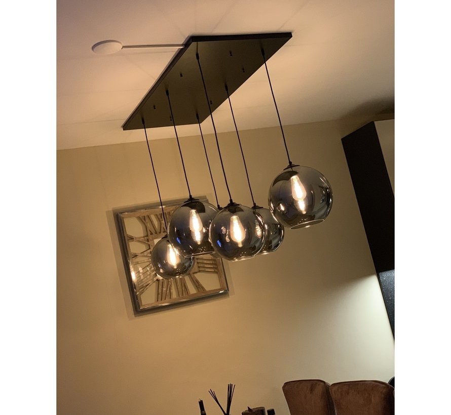 Hanglamp Illusion Smoking glass 6 lichts