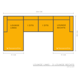 Louis Dubbele Lounge - Lichtgrijs - Velvet stof