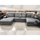 Louis Dubbele Lounge - Lichtgrijs - Velvet stof