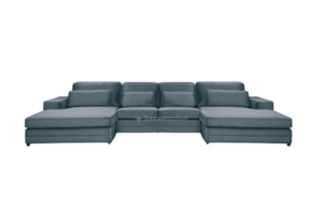 Louis Dubbele Lounge - Blauwgrijs - Velvet stof