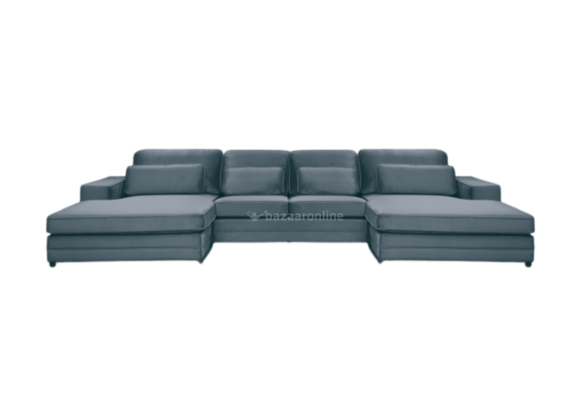 Louis Dubbele Lounge - Blauwgrijs - Velvet stof