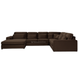 Louis Hoekbank - Donkerbruin - Velvet stof