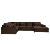 Louis Hoekbank - Donkerbruin - Velvet stof