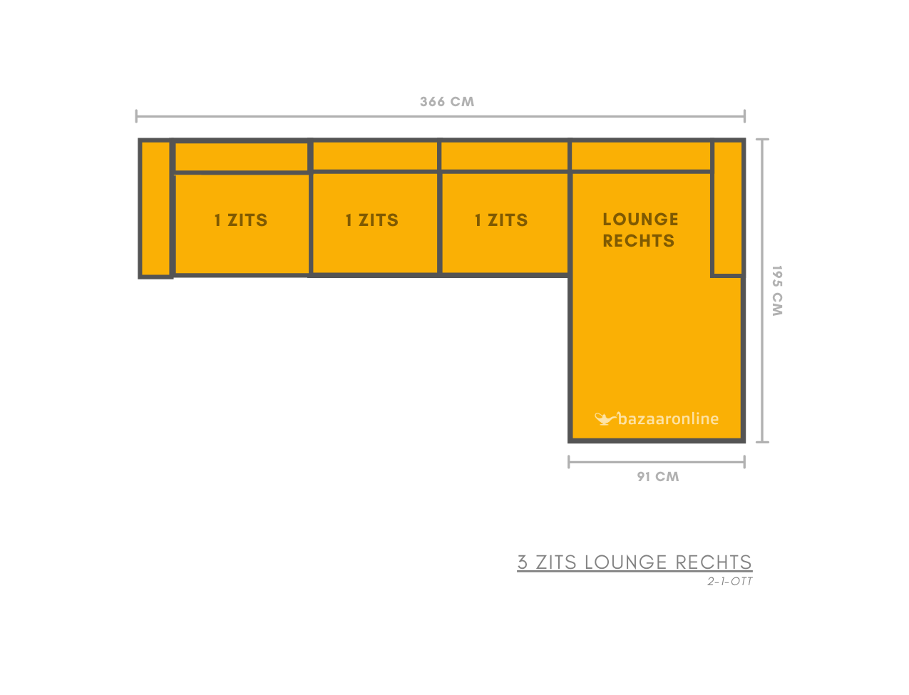 Louis 3 zits + Lounge bank - Donkergrijs - Velvet stof