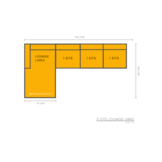 Louis 3 zits + Lounge bank - Donkergrijs - Velvet stof