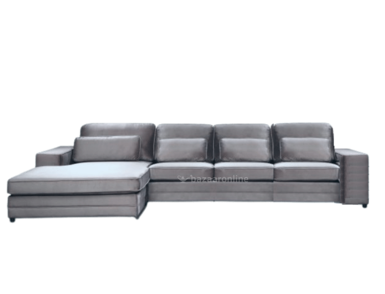 Louis 3 zits + Lounge bank - Donkergrijs - Velvet stof