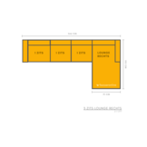 Louis 3 zits + Lounge bank - Blauwgrijs - Velvet stof