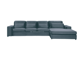 Louis 3 zits + Lounge bank - Blauwgrijs - Velvet stof