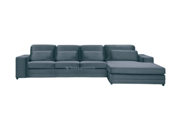 Louis 3 zits + Lounge bank - Blauwgrijs - Velvet stof