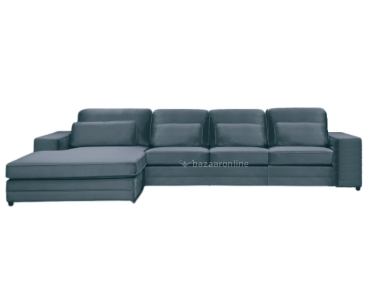 Louis 3 zits + Lounge bank - Blauwgrijs - Velvet stof