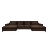 Louis Dubbele Lounge - Donkerbruin - Velvet stof