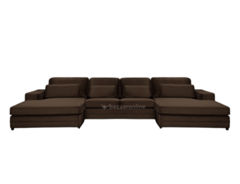 Louis Dubbele Lounge - Donkerbruin - Velvet stof