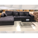 Louis 3 zits + Lounge bank - Blauwgrijs - Velvet stof