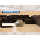 Louis Dubbele Lounge - Donkerbruin - Velvet stof