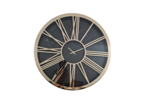 Klok Turijn - Marmer  Zwart | Goud - Romeinse cijfers