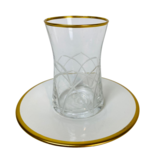 12 - delige thee set Marmaris - wit goud