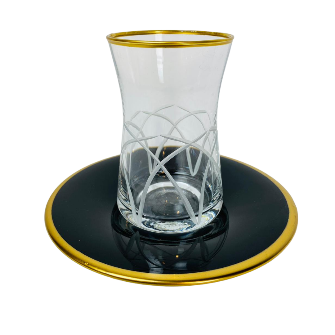 12 - delige thee set Marmaris - zwart  goud