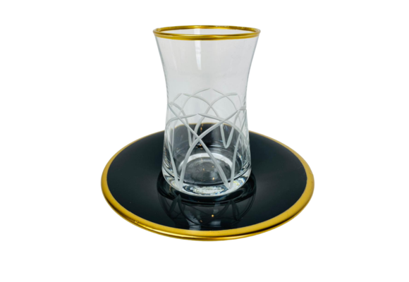 12 - delige thee set Marmaris - zwart  goud