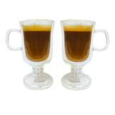 Dubbelwandige Latte Macchiato glas met oor 260 ml - 2 stuks