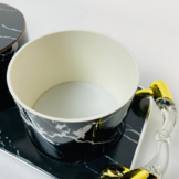 Bewaarpotten marmer design - zwart goud