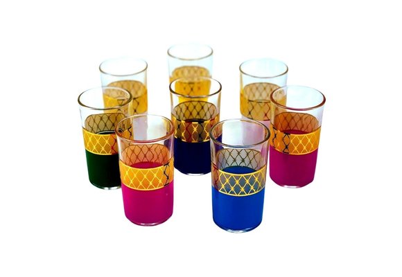 Theeglazen mix colors - 12 stuks